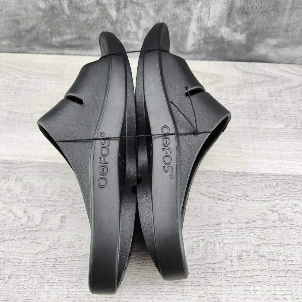 OOFOS OOAHH Slide Impact Absorption Recovery Sandals, Size W10/M8 Black New - Picture 10 of 14
